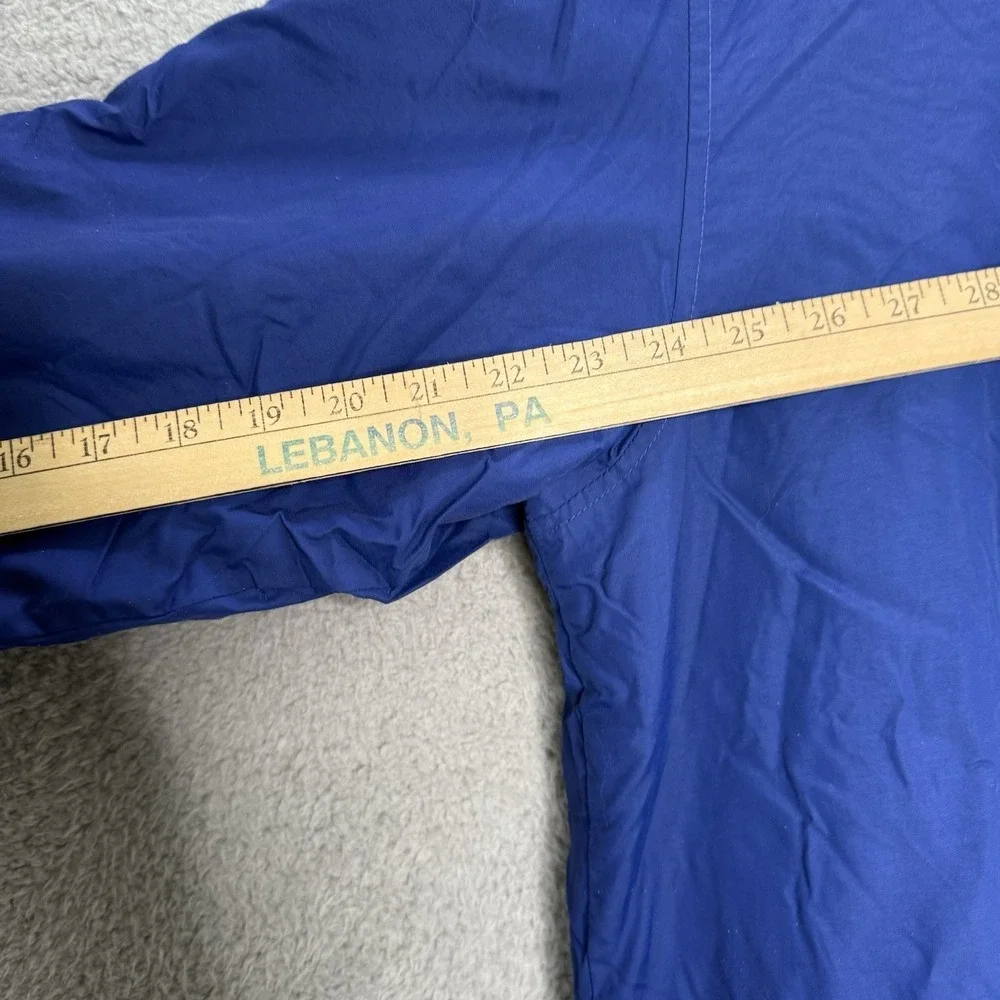 VTG Eddie Bauer Fleece Lined Bomber Jacket Mens Blue Outdoor Hike Coat L Tall LT
